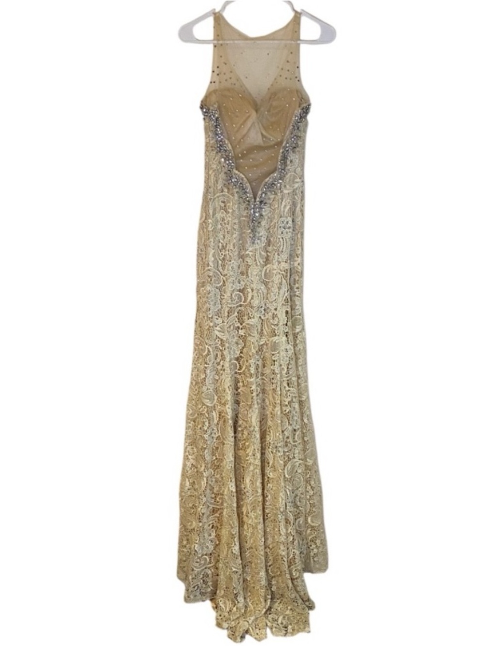 Panoply Elegant Cream Lace Gown size 4 - Picture 8 of 15